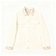 Women's Cream Jacket with Polka Dot & Stripe Collar/Cuff Trim