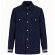 Men's Navy Long-Sleeve Shirt with White Polka Dot Print