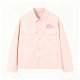 Women's Pink Denim Jacket with Cherry Blossom Embroidery