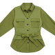 Olive Polka Dot Shirt & Corduroy Vest Set