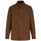 Brown Plaid Stand-Collar Shirt
