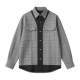 Gray Plaid & Black Contrast Shirt